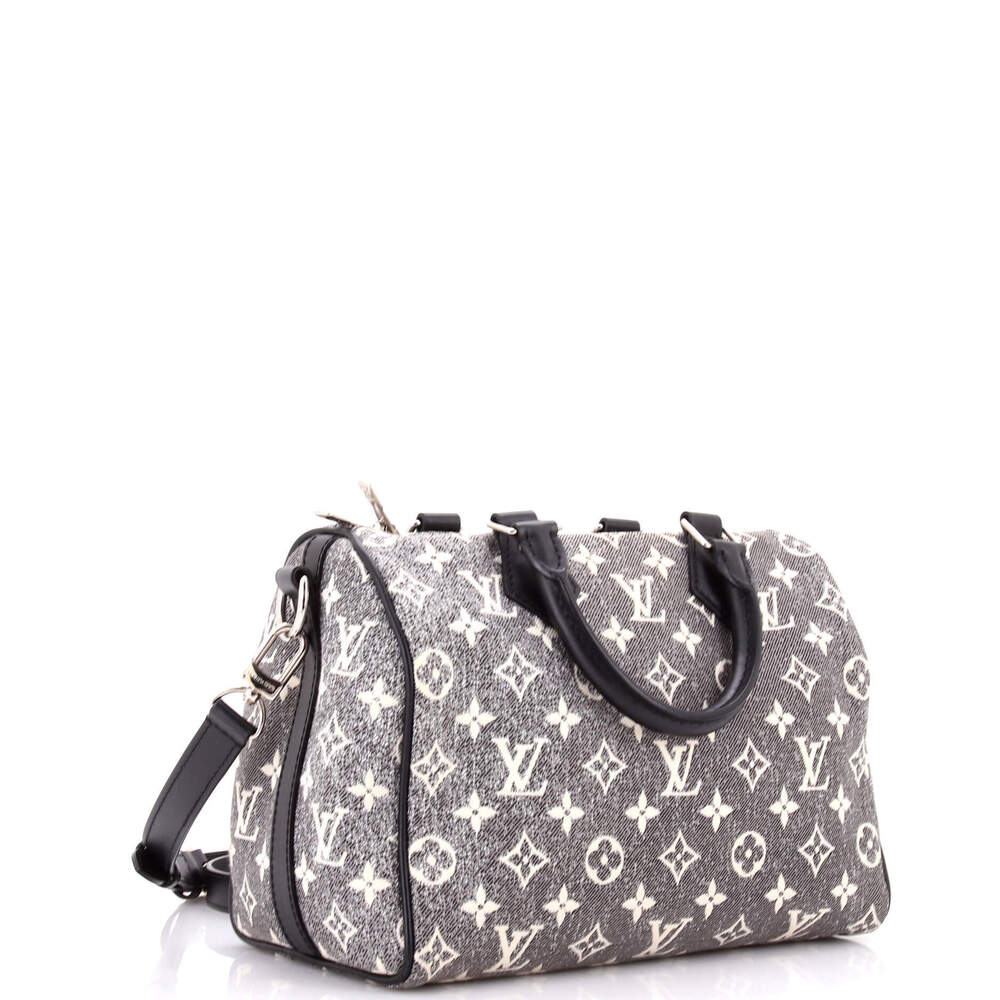 Louis Vuitton 25 Speedy Bandouliere Bag Monogram Jacquard Denim - Picture 2 of 6